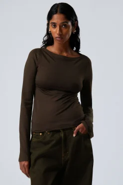 Weekday ANNIE LONG-SLEEVED BOAT-NECK TOP>Women Tops