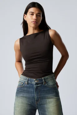 Weekday ANNIE SLEEVELESS BOAT-NECK TOP>Women Tops