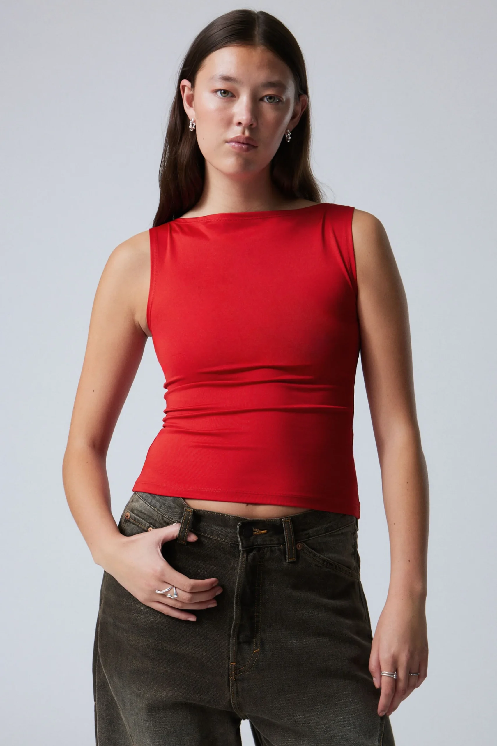 Weekday ANNIE SLEEVELESS BOAT-NECK TOP>Women Tops