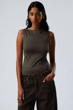 Weekday ANNIE SLEEVELESS BOAT-NECK TOP>Women Tops