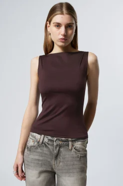 Weekday ANNIE SLEEVELESS BOAT-NECK TOP>Women Tops