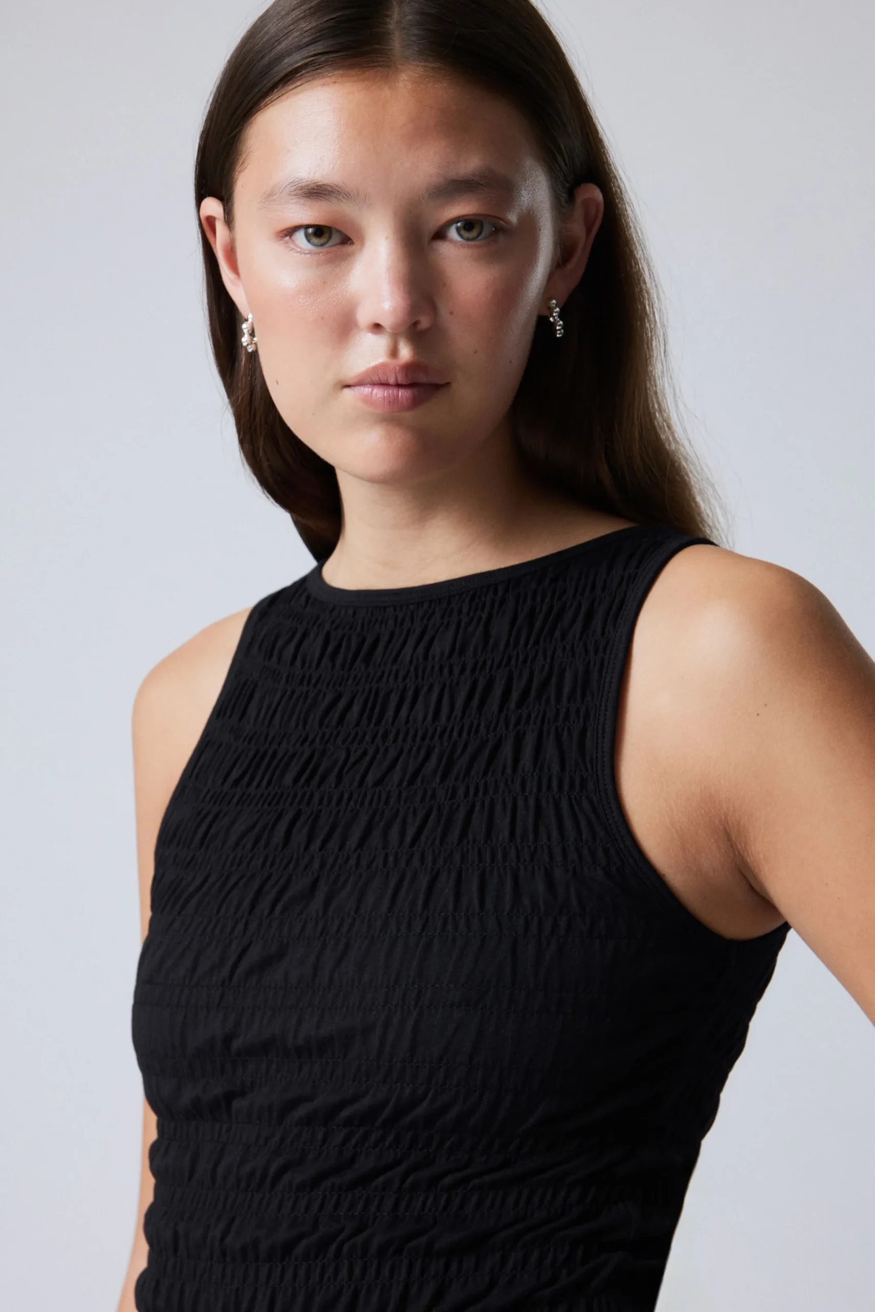 Weekday ANNIE SMOCKED BOAT-NECK TOP>Women Tops