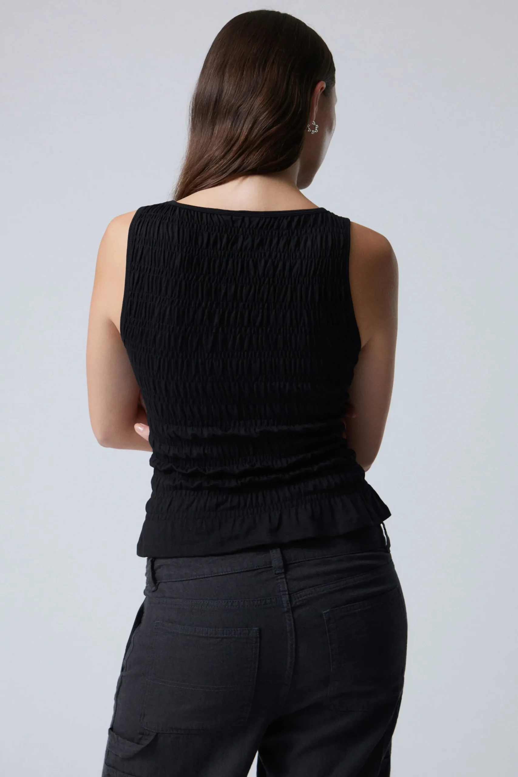 Weekday ANNIE SMOCKED BOAT-NECK TOP>Women Tops