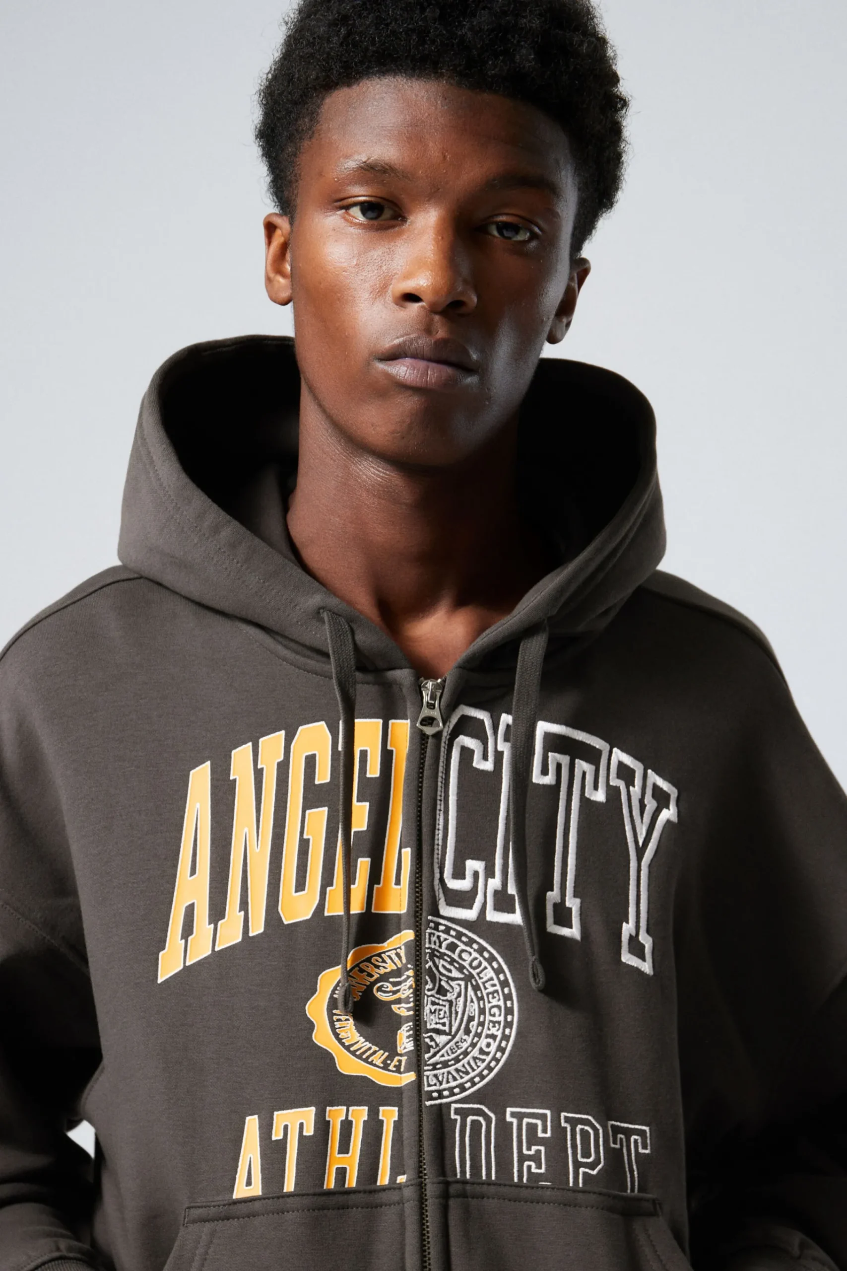Weekday BOXY GRAPHIC ZIP HOODIE> Graphics|Sweatshirts