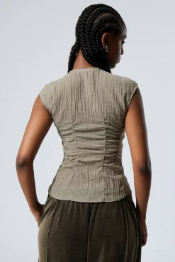 Weekday CAP-SLEEVED SHEER TOP><noscript><img width=