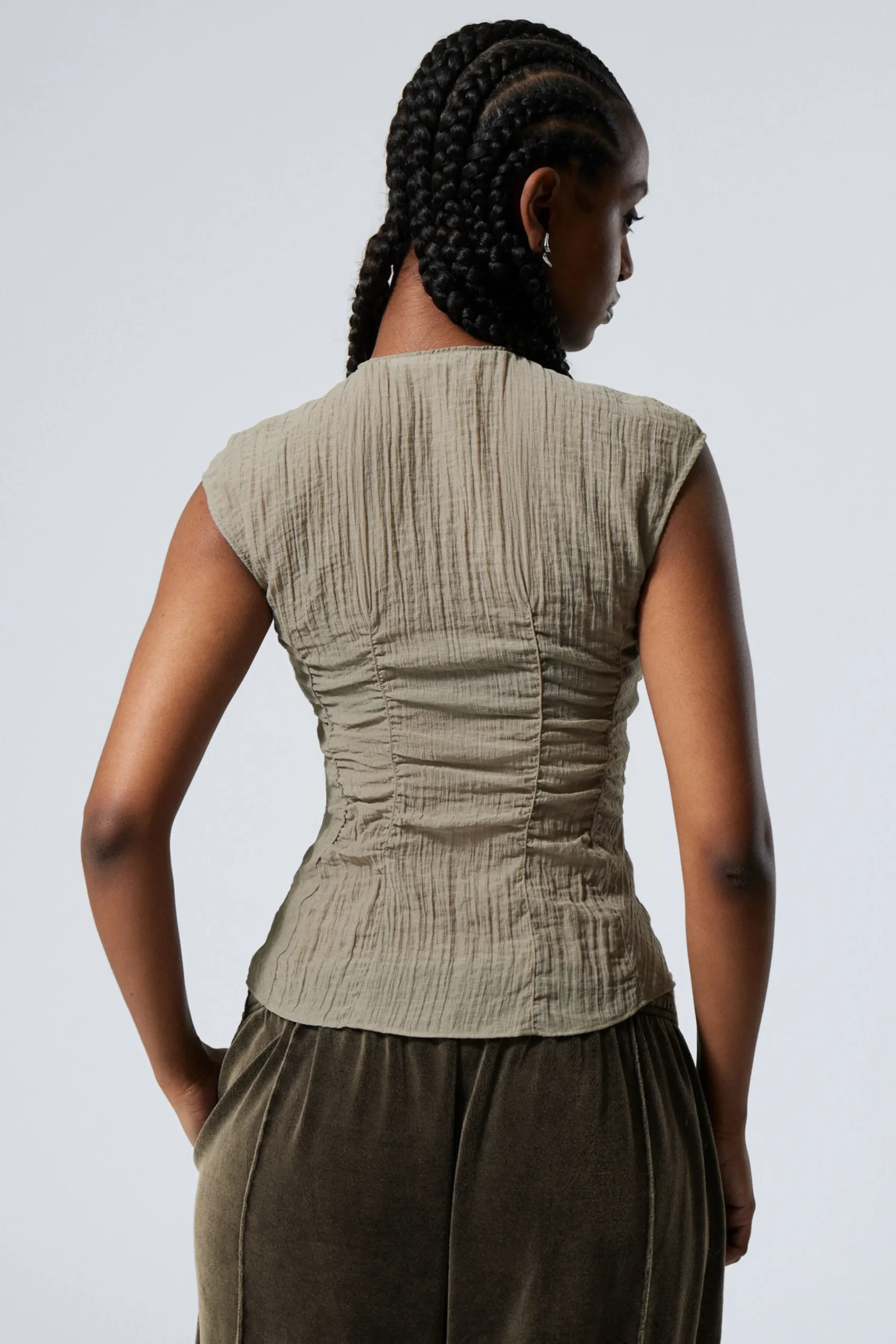 Weekday CAP-SLEEVED SHEER TOP>Women Blouses & Shirts