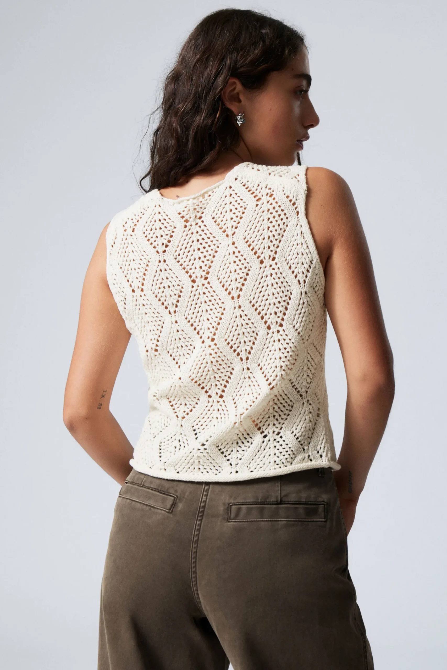Weekday CROCHET KNIT TIE VEST>Women Tops|Knitwear