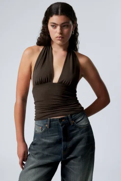 Weekday DEEP HALTERNECK TOP>Women Tops