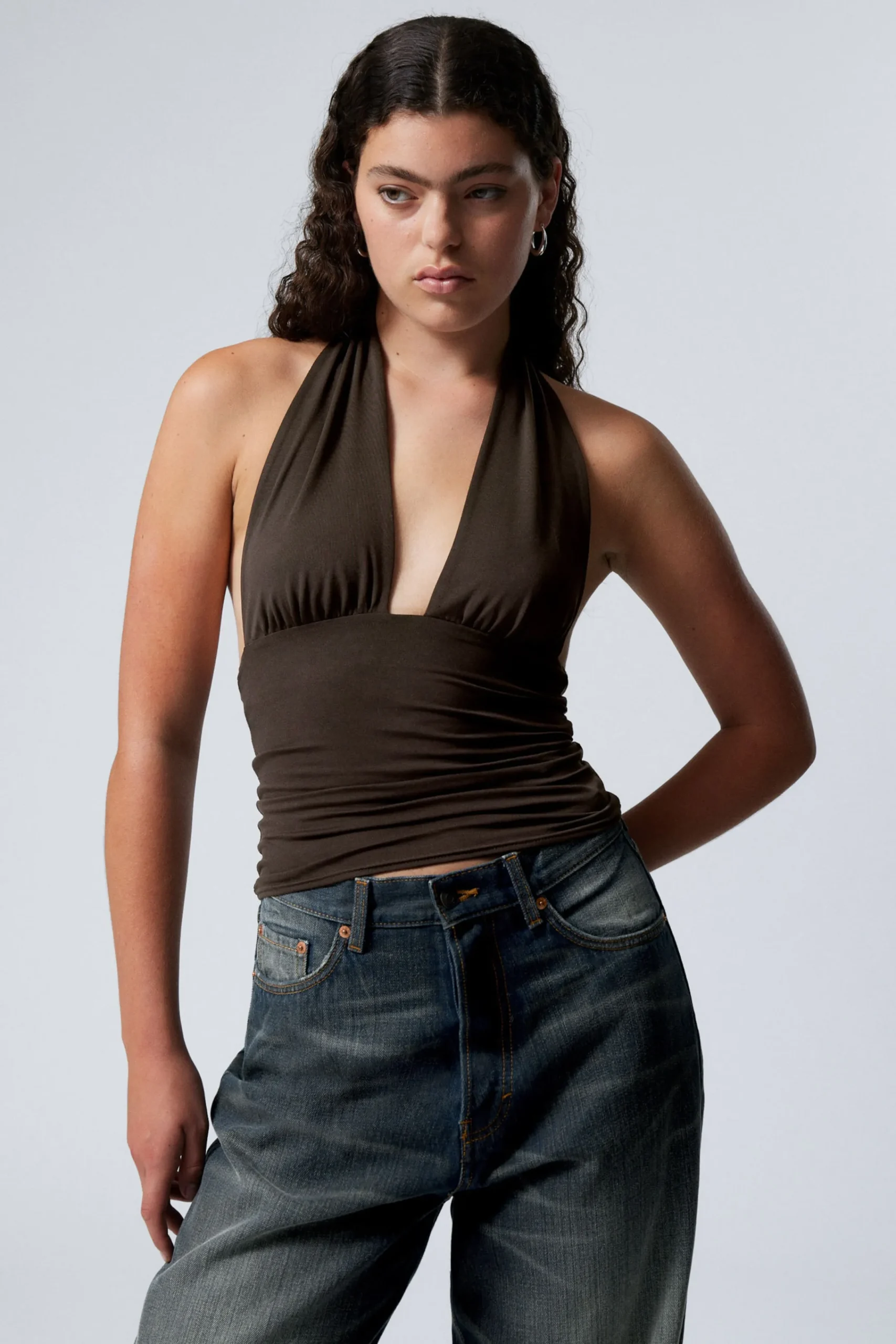 Weekday DEEP HALTERNECK TOP>Women Tops