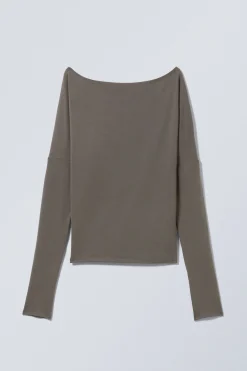 Weekday DRAPED LONG-SLEEVED LYOCELL TOP><noscript><img width=