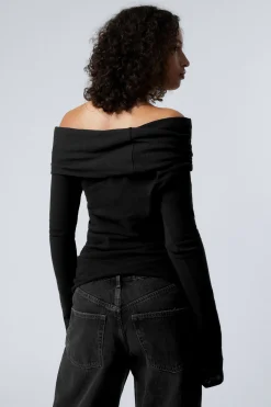 Weekday DRAPED OFF-SHOULDER TOP><noscript><img width=