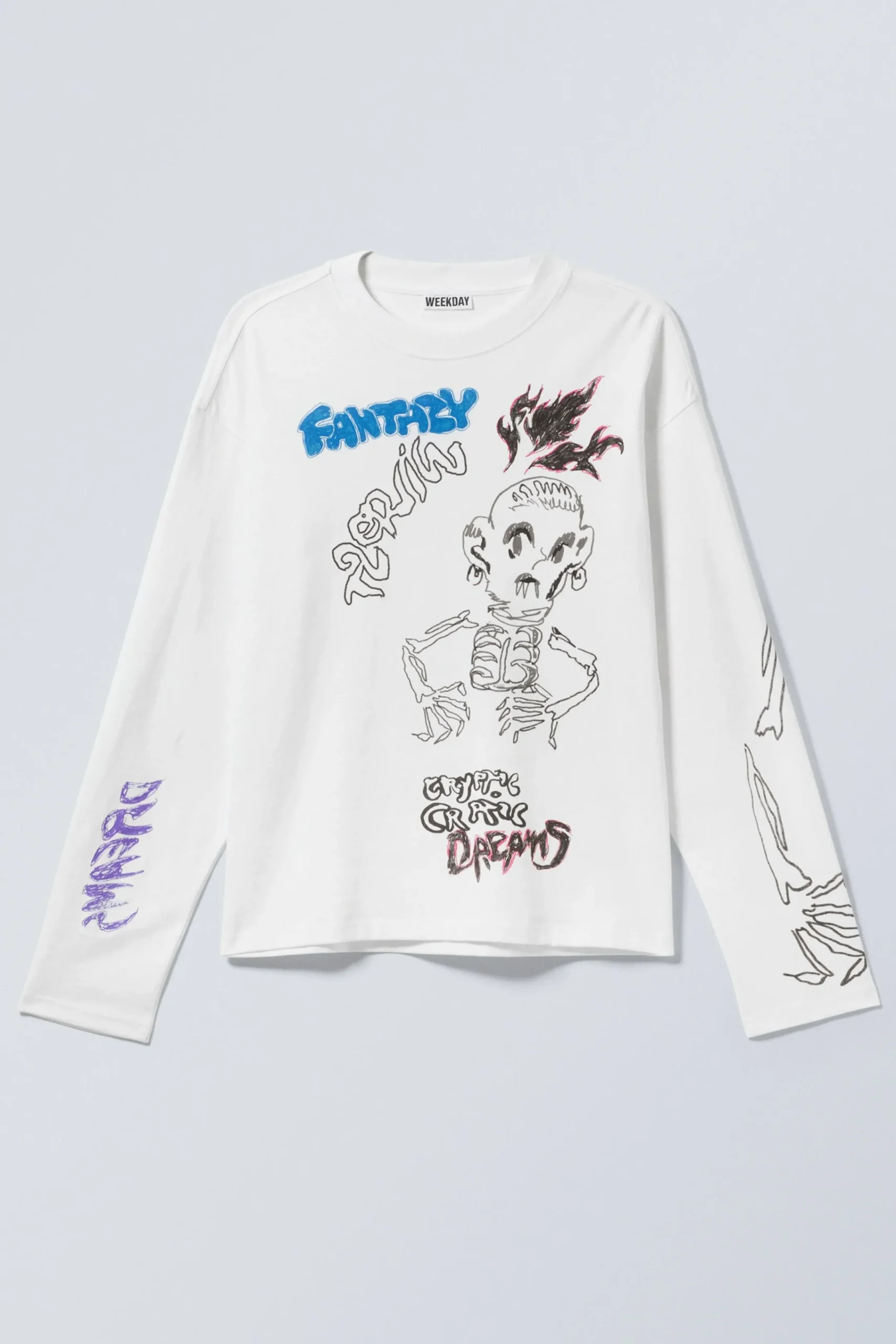 Weekday GREAT BOXY GRAPHIC LONG SLEEVE T-SHIRT> Graphics|T-Shirts & Tops