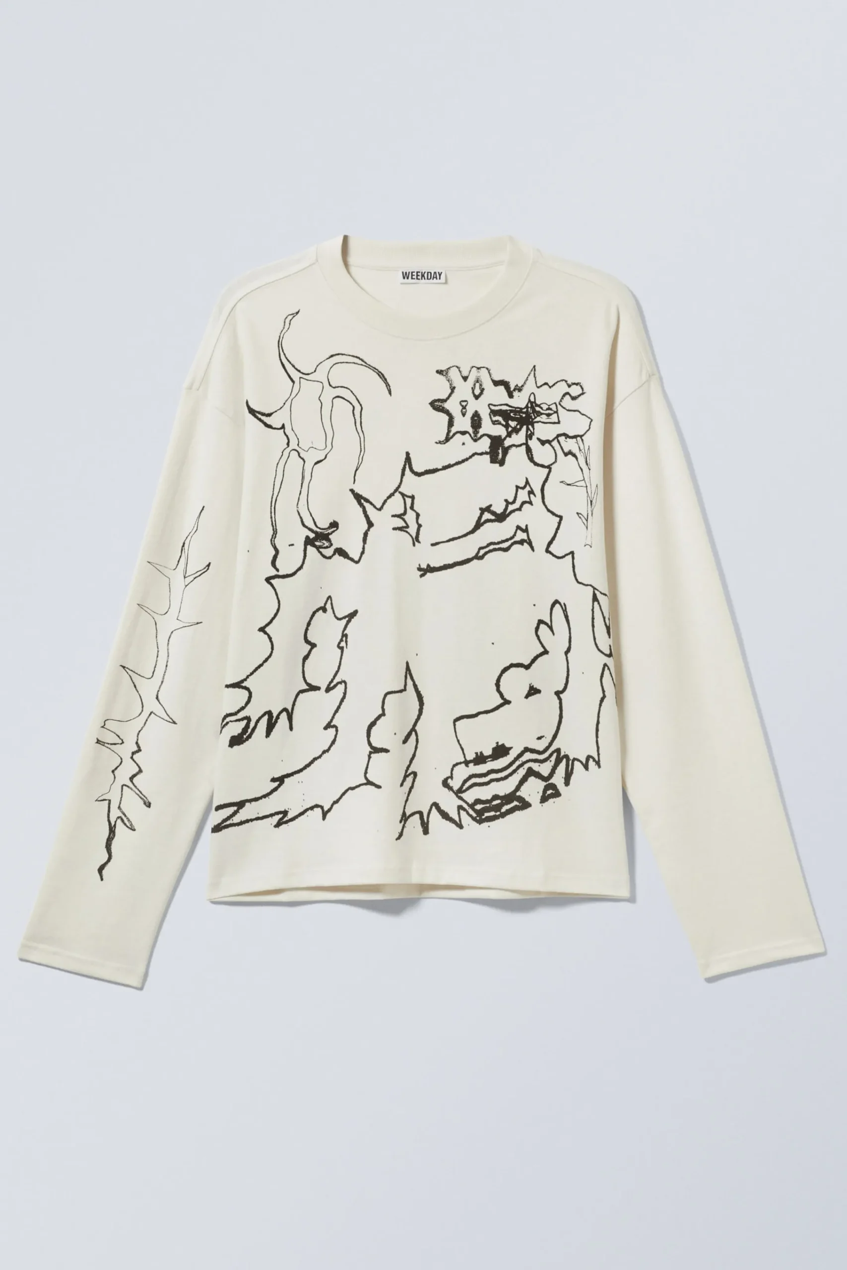 Weekday GREAT BOXY GRAPHIC LONG SLEEVE T-SHIRT> Graphics|T-Shirts & Tops