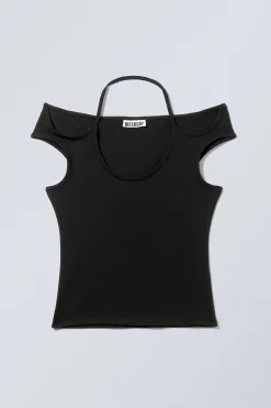 Weekday HALTERNECK SHORT SLEEVE TOP><noscript><img width=