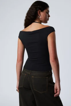 Weekday HALTERNECK SHORT SLEEVE TOP><noscript><img width=