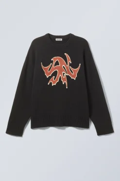 Weekday HEAVY-KNIT PATCH PRINT SWEATER><noscript><img width=