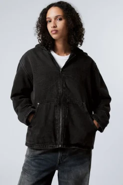 Weekday HOODED DENIM PILE JACKET> Jackets & Coats