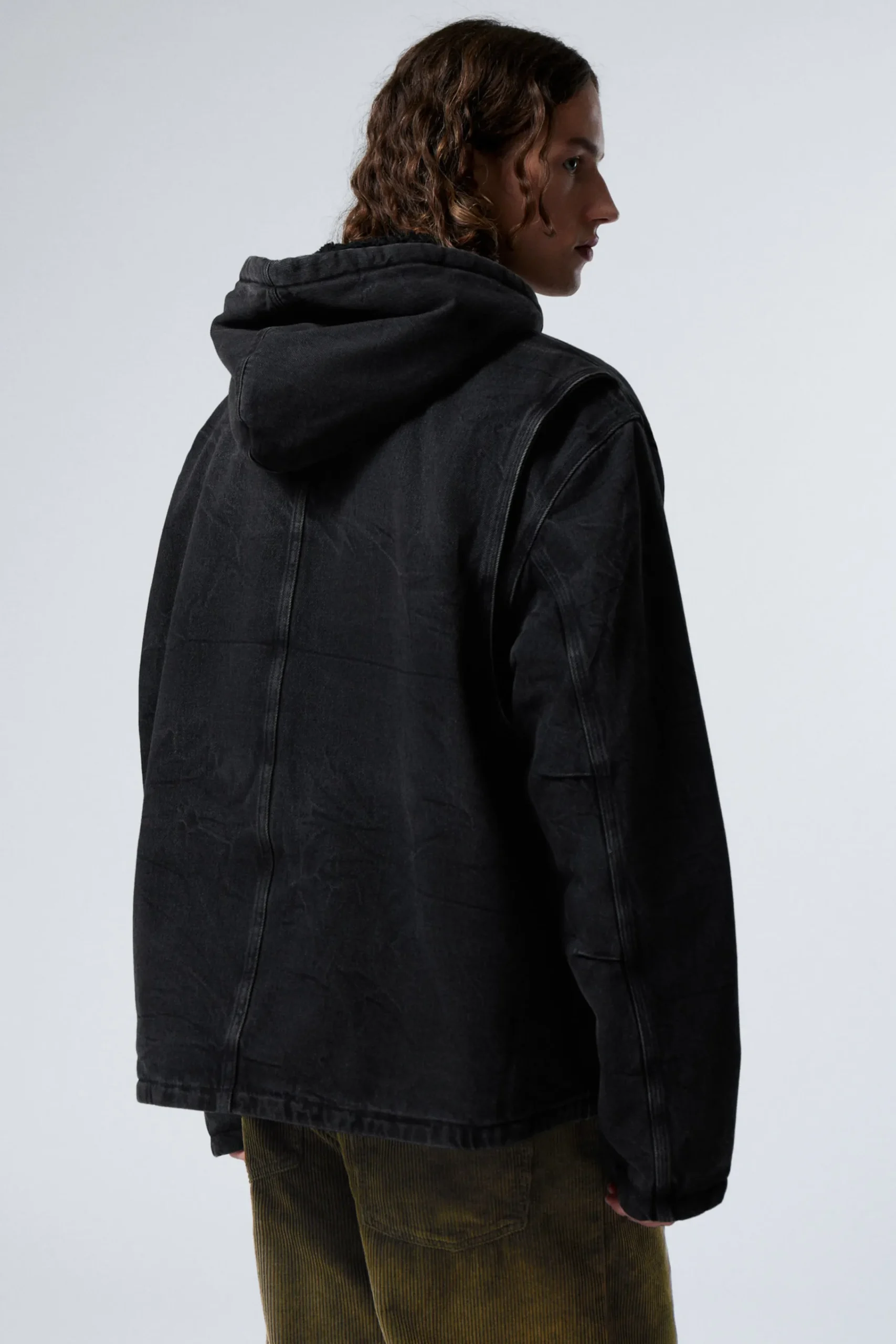 Weekday HOODED DENIM PILE JACKET> Jackets & Coats