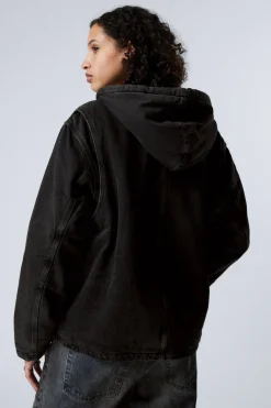 Weekday HOODED DENIM PILE JACKET><noscript><img width=