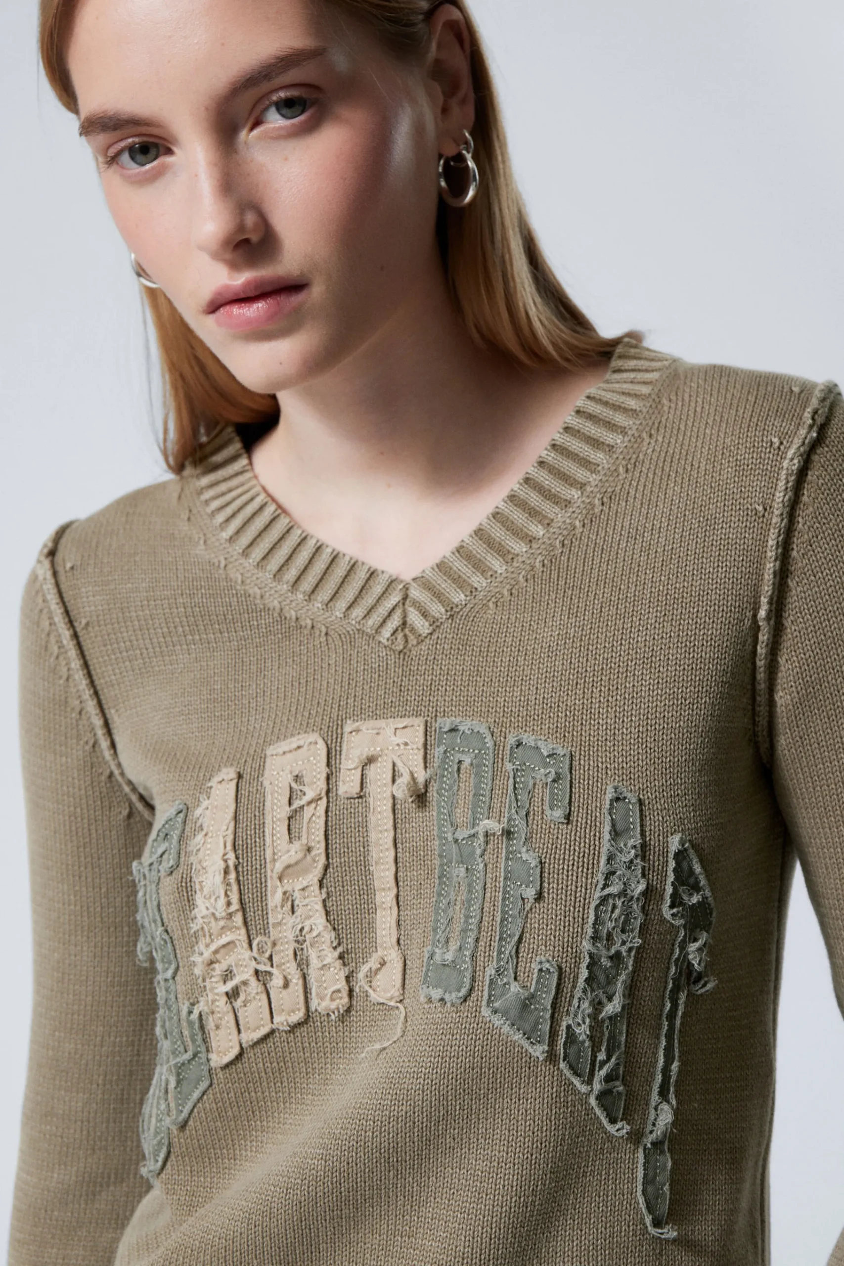 Weekday KNITTED PATCH-PRINT COTTON SWEATER>Women Knitwear