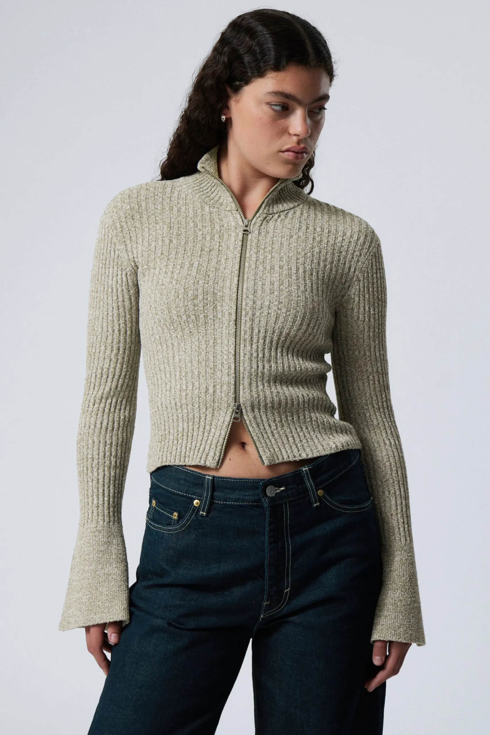 Weekday KNITTED ZIP CARDIGAN>Women Knitwear