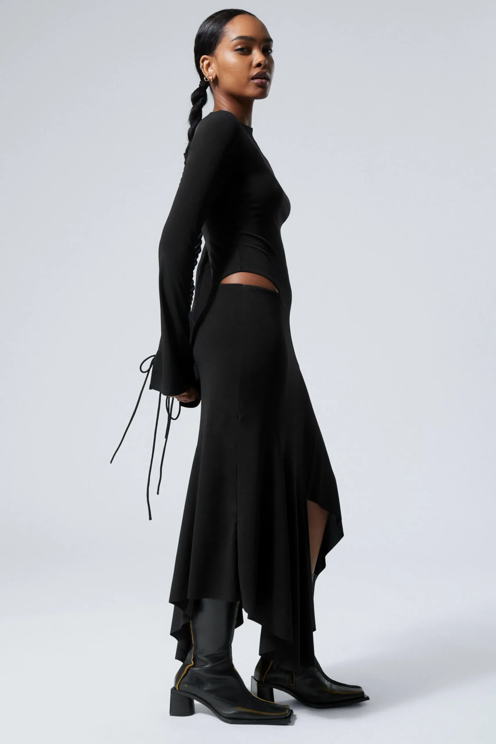 Weekday LONG-SLEEVED ASYMMETRIC DRAPED DRESS>Women Dresses