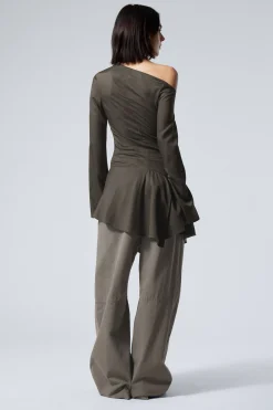Weekday LONG-SLEEVED ASYMMETRIC MINI DRESS><noscript><img width=