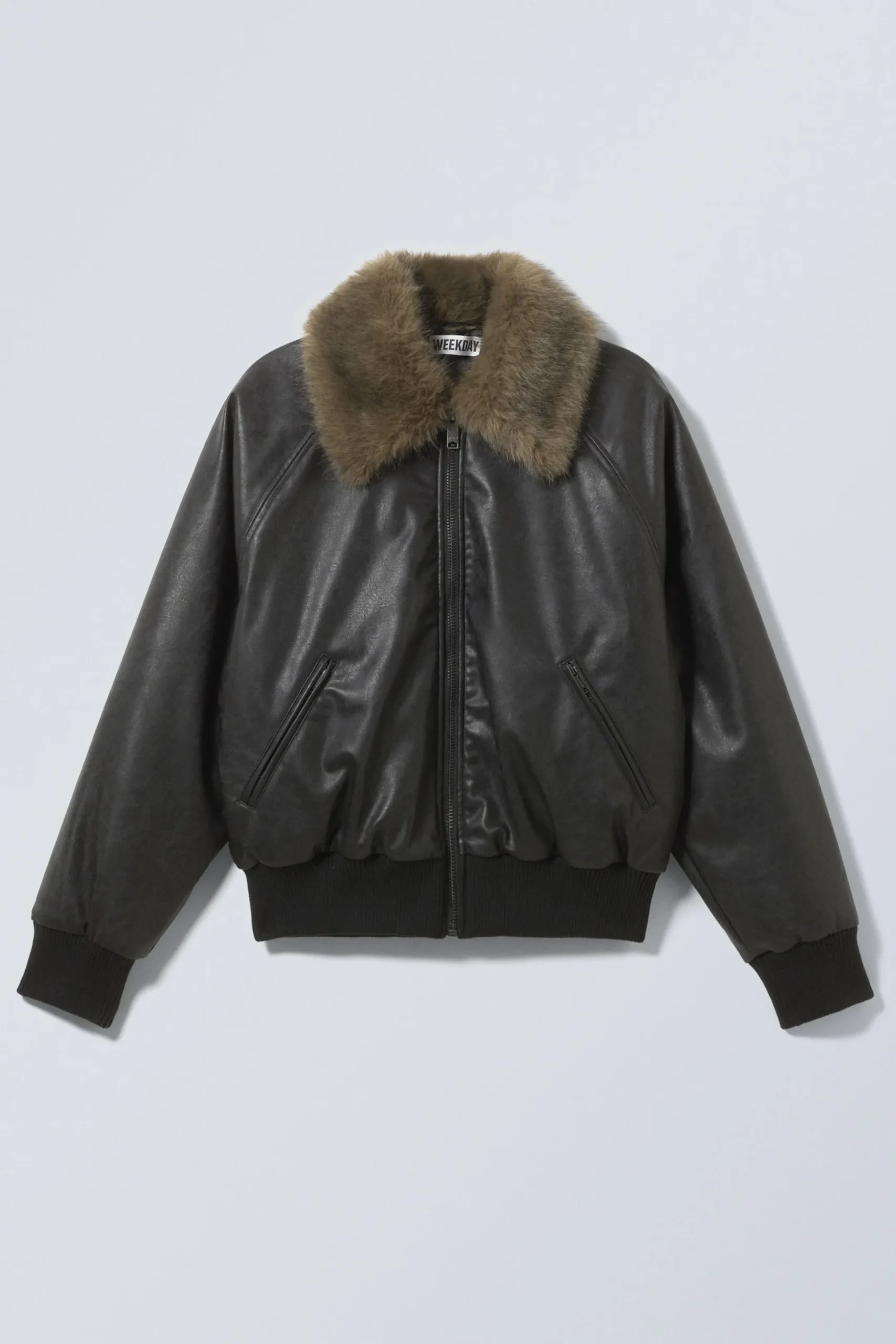 Weekday LOOSE FIT FAUX LEATHER BOMBER JACKET> Jackets & Coats