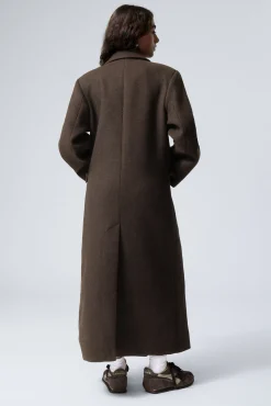 Weekday OVERSIZED DOUBLE-BREASTED WOOL-BLEND COAT><noscript><img width=