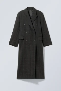Weekday OVERSIZED DOUBLE-BREASTED WOOL-BLEND COAT><noscript><img width=