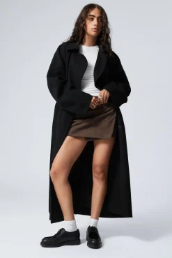 Weekday OVERSIZED DOUBLE-BREASTED WOOL-BLEND COAT><noscript><img width=