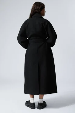 Weekday OVERSIZED DOUBLE-BREASTED WOOL-BLEND COAT><noscript><img width=