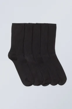 Weekday 5-PACK RIB SOCKS> Socks