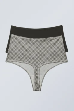 Weekday 2-PACK SOUL SOFT HIGH RISE THONGS>Women Underwear