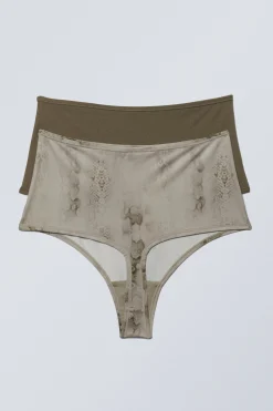 Weekday 2-PACK SOUL SOFT HIGH RISE THONGS>Women Underwear