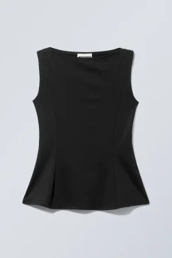 Weekday PEPLUM BOAT-NECK TOP><noscript><img width=
