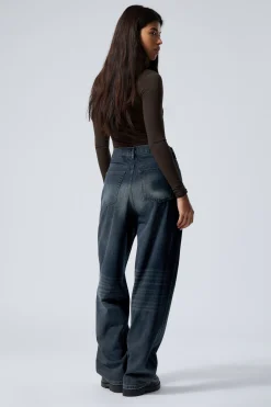 Weekday RAIL MID RISE LOOSE WIDE LEG JEANS><noscript><img width=