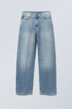 Weekday RAIL MID RISE LOOSE WIDE LEG JEANS><noscript><img width=