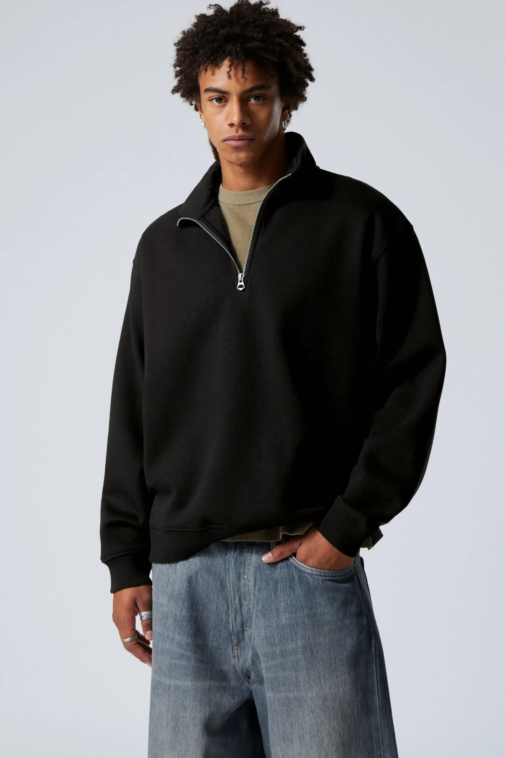 Weekday RELAXED HEAVY HALF ZIP SWEATER> Basics|Sweatshirts