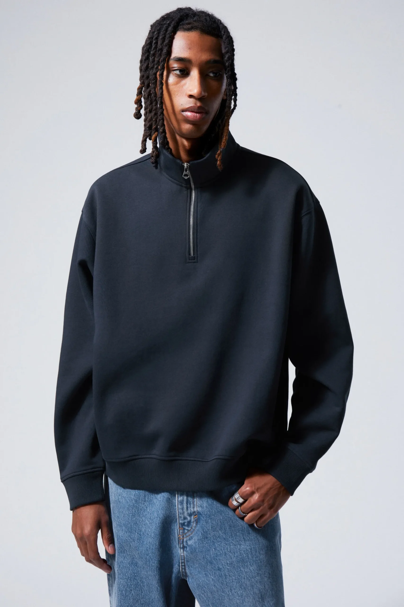 Weekday RELAXED HEAVY HALF ZIP SWEATER> Sweatshirts|Basics