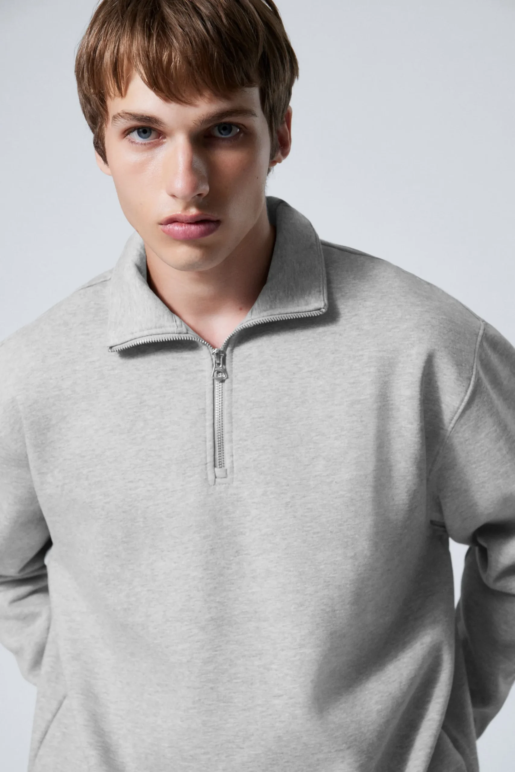 Weekday RELAXED HEAVY HALF ZIP SWEATER> Sweatshirts|Basics