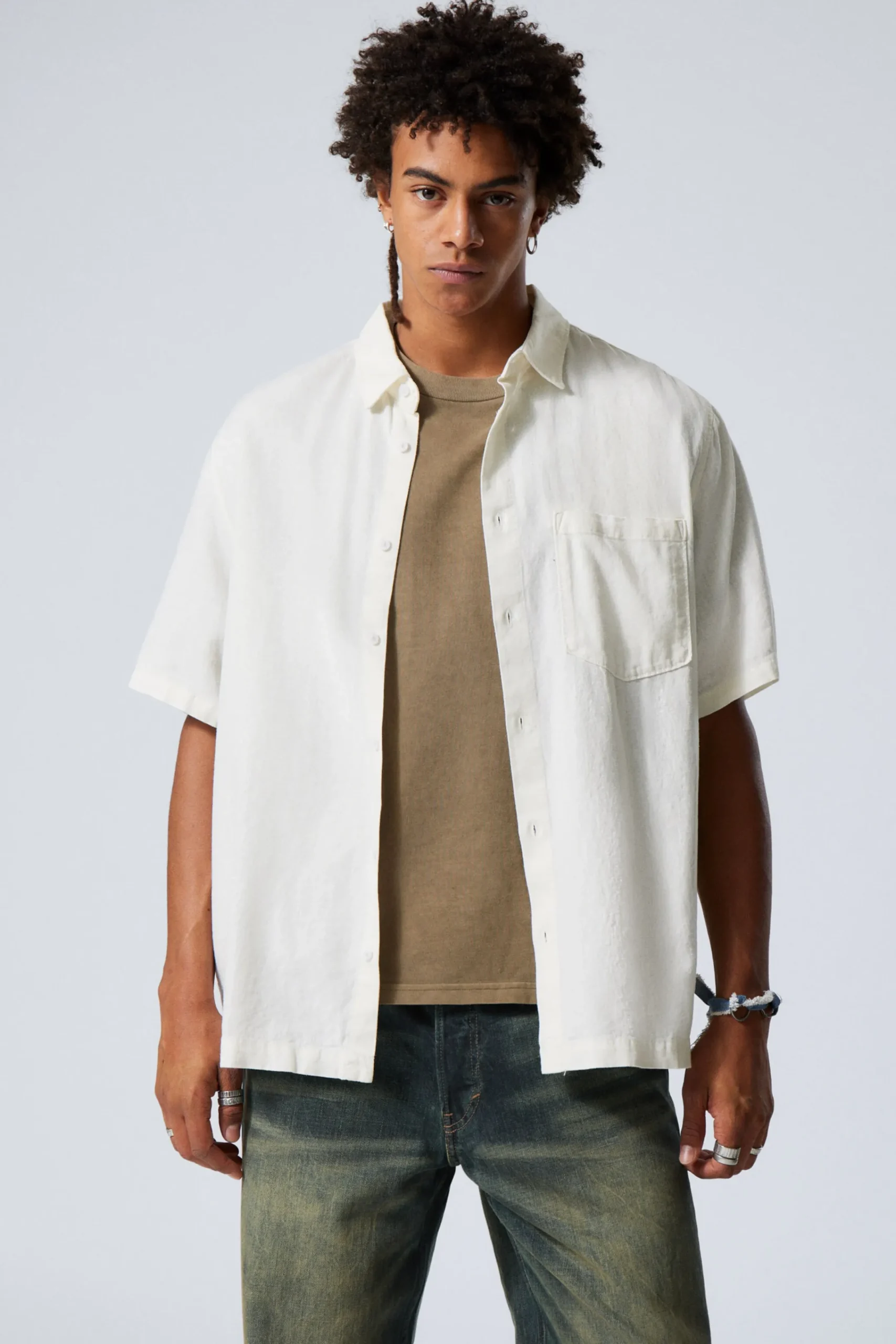 Weekday RELAXED LINEN SHORT SLEEVE> Shirts