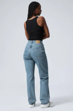 Weekday RESOLUTE CURVE HIGH WAISTED REGULAR STRAIGHT JEANS><noscript><img width=