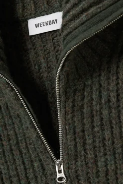 Weekday RIB-KNIT HALF-ZIP TURTLENECK SWEATER><noscript><img width=