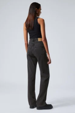 Weekday ROWE SUPER HIGH WAISTED REGULAR STRAIGHT LEG JEANS><noscript><img width=