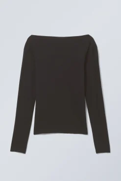 Weekday SHEER BOATNECK LONG SLEEVE>Women Basics|Tops