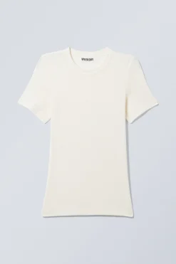 Weekday SHEER RIB SHORT SLEEVE T-SHIRT><noscript><img width=
