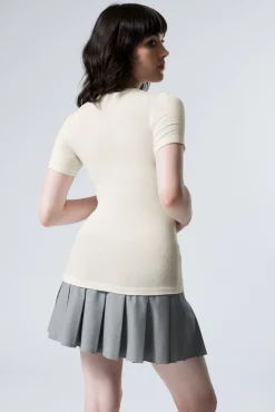 Weekday SHEER RIB SHORT SLEEVE T-SHIRT><noscript><img width=