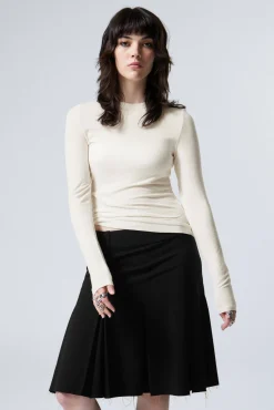 Weekday SHEER RIBBED LONG SLEEVE TOP>Women Basics|Tops