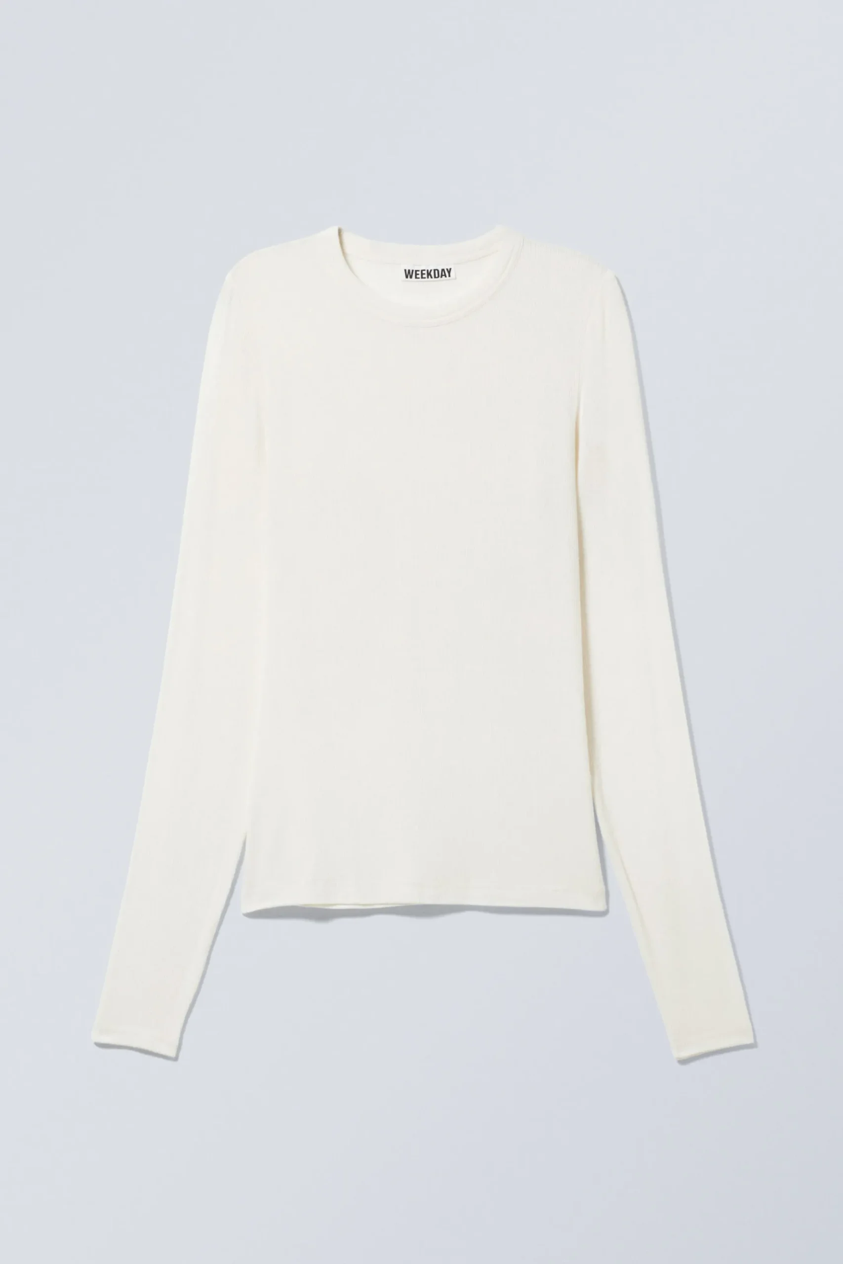 Weekday SHEER RIBBED LONG SLEEVE TOP>Women Basics|Tops